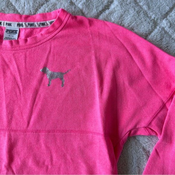 Victoria's Secret PINK | Coral Campus Crew Neck Sweater | Size Small - Picture 6 of 12